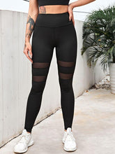 Wide Band Waist Contrast Mesh Sports Leggings Ins Street